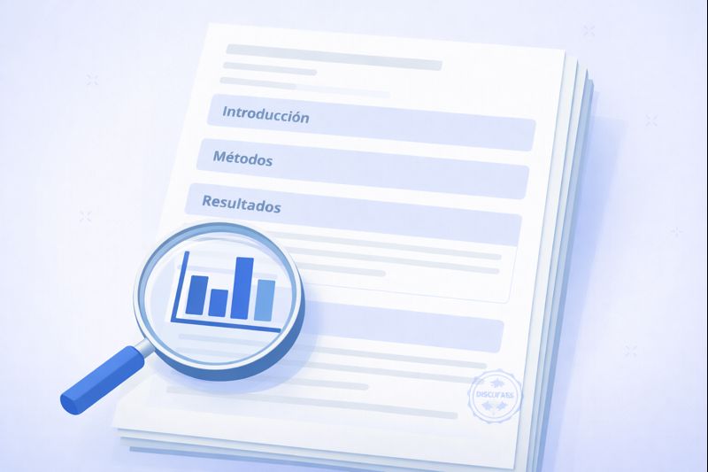 Partes IMRyD de un artículo con checklist y sello de aprobación